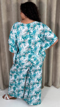 CurveWow Cape Top Green & White Palm Leaves