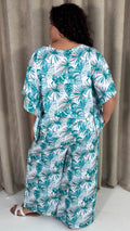 CurveWow Cape Top Green & White Palm Leaves