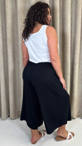 CurveWow Basic Culotte Trousers Black