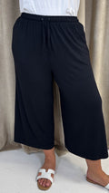 CurveWow Basic Culotte Trousers Black