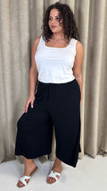 CurveWow Basic Culotte Trousers Black