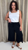 CurveWow Basic Culotte Trousers Black