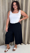 CurveWow Basic Culotte Trousers Black