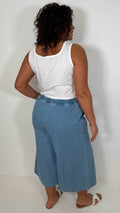 CurveWow Chambray Culottes Light Wash