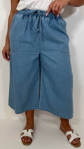 CurveWow Chambray Culottes Light Wash
