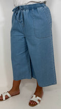CurveWow Chambray Culottes Light Wash