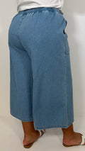 CurveWow Chambray Culottes Light Wash