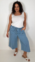 CurveWow Chambray Culottes Light Wash