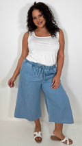 CurveWow Chambray Culottes Light Wash
