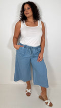 CurveWow Chambray Culottes Light Wash