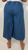 CurveWow Chambray Culottes Mid Wash