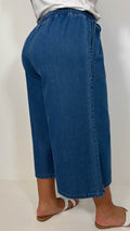 CurveWow Chambray Culottes Mid Wash