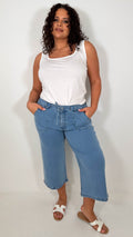 CurveWow Denim Culotte Light Wash