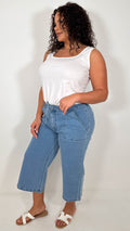 CurveWow Denim Culotte Light Wash