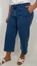 CurveWow Denim Culotte Mid Wash