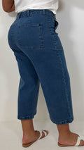 CurveWow Denim Culotte Mid Wash