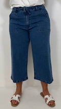CurveWow Denim Culotte Mid Wash