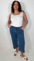 CurveWow Denim Culotte Mid Wash