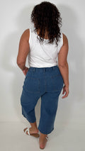 CurveWow Denim Culotte Mid Wash
