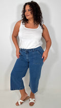 CurveWow Denim Culotte Mid Wash