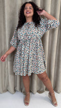 CurveWow Printed Smock Dress Multi Floral
