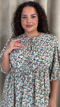 CurveWow Printed Smock Dress Multi Floral