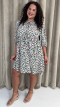 CurveWow Printed Smock Dress Multi Floral