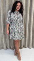 CurveWow Printed Smock Dress Multi Floral