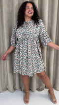 CurveWow Printed Smock Dress Multi Floral