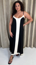 CurveWow Colour Block Maxi Dress Mono