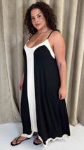CurveWow Colour Block Maxi Dress Mono