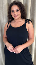 CurveWow Tie Waist Culotte Jumpsuit Black