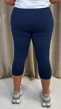 CurveWow Basic Cropped Leggings Navy