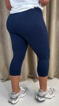 CurveWow Basic Cropped Leggings Navy