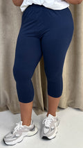 CurveWow Basic Cropped Leggings Navy