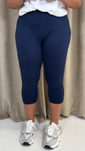 CurveWow Basic Cropped Leggings Navy