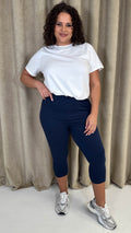 CurveWow Basic Cropped Leggings Navy