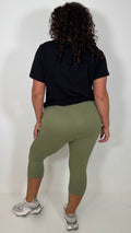 CurveWow Basic Cropped Leggings Khaki