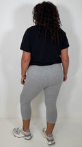 CurveWow Basic Cropped Leggings Grey Marl