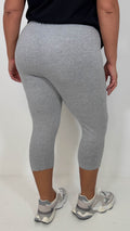 CurveWow Basic Cropped Leggings Grey Marl