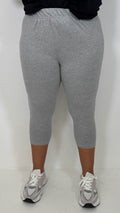 CurveWow Basic Cropped Leggings Grey Marl