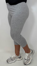 CurveWow Basic Cropped Leggings Grey Marl
