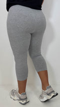 CurveWow Basic Cropped Leggings Grey Marl