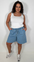 CurveWow Chambray Shorts Light Wash