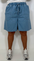 CurveWow Chambray Shorts Light Wash