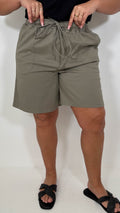 CurveWow Chambray Shorts Khaki