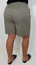 CurveWow Chambray Shorts Khaki