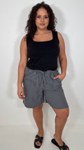 CurveWow Chambray Shorts Grey Wash