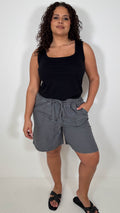 CurveWow Chambray Shorts Grey Wash