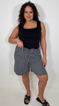 CurveWow Chambray Shorts Grey Wash